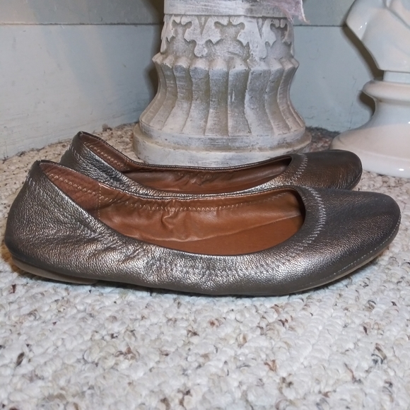 Lucky Brand Shoes - Lucky Brand Emmie Metallic Bronze Leather Ballet Flats